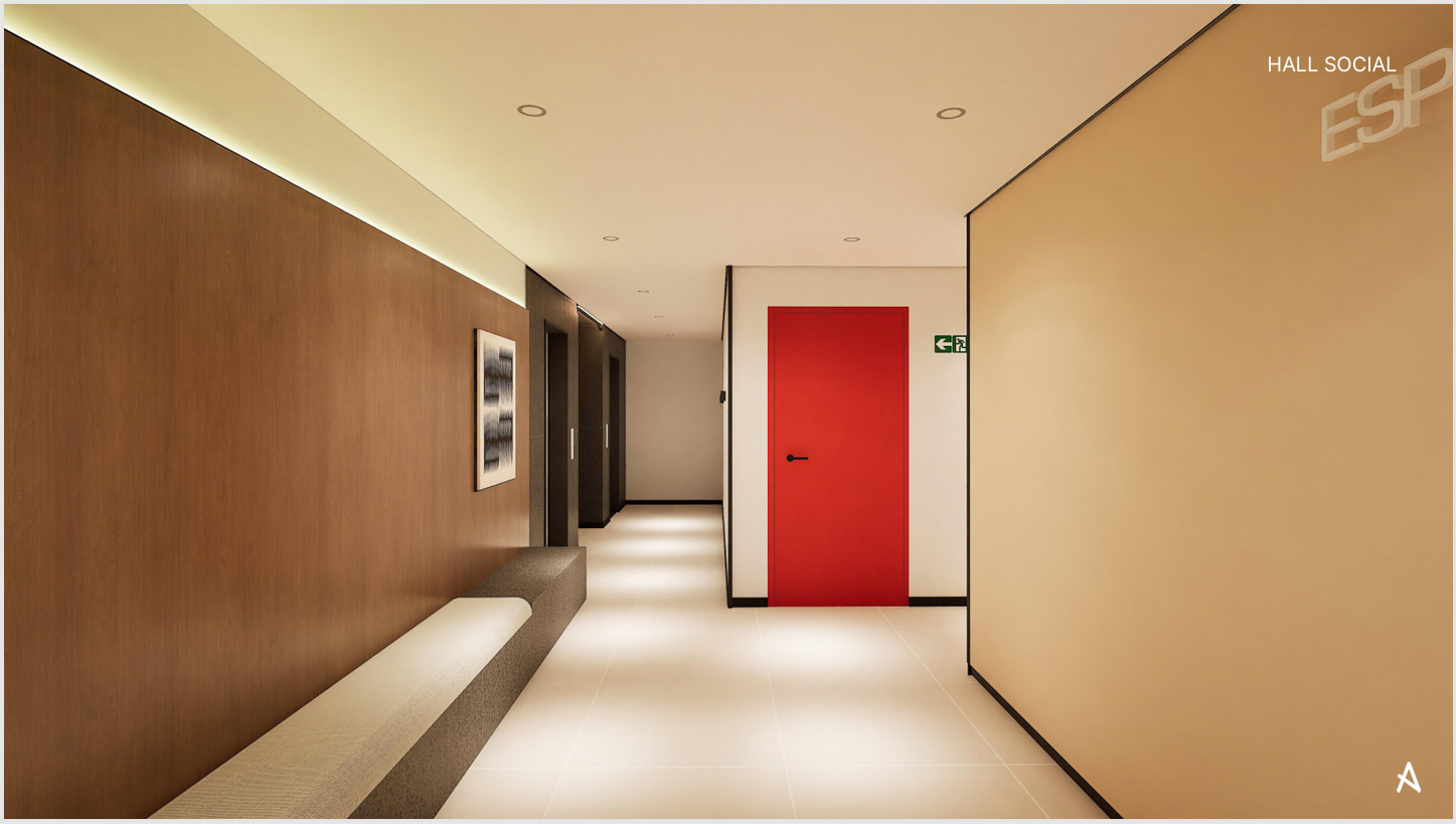 Perspectiva do hall social